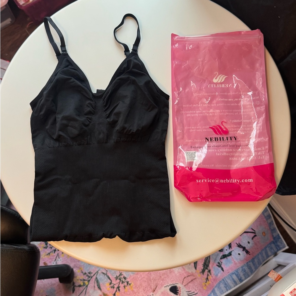 Black Shapewear Camisole with Adjustable Straps